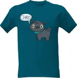 Tričko s potiskem mops černá CHRO! pánské