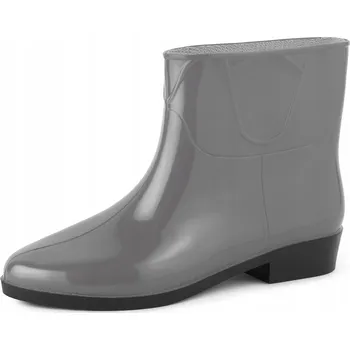 Dámské holínky Holínky dámské krátké PVC gumové holínky LA-ZT Šedé 39