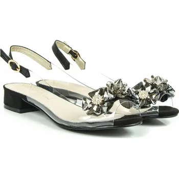 Dámské sandále SABATINA 380-8 ČERNÉ SANDÁLY 39 PRŮHLEDNÉ ŽELOVÉ SILIKONOVÉ + !