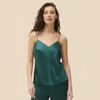 Simone Pérèle hedvábný top Love me emerald S