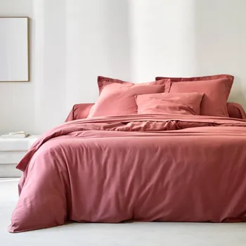 Povlečení Blancheporte Jednobarevné flanelové povlečení zn. Colombine růžové dřevo napínací prostěradlo 90x190 cm