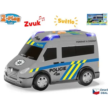 autíčko 2-Play Traffic Auto policie CZ 13,5cm na baterie volný chod se světlem a zvukem