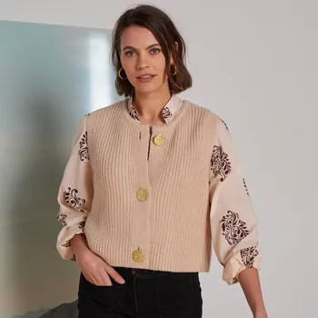 Blancheporte Vesta na zlatavé knoflíky béžová 56