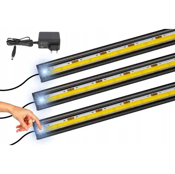 LED osvětlení LED lišta pod linku, LED osvětlení do kuchyně ČERNÁ 3x40cm s REGULACÍ