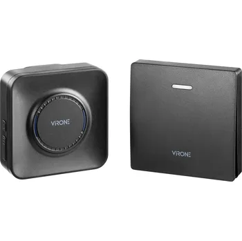 Domovní zvonek TELERO AC, bezdrátový zvonek na elektřinu, tlačítko zvonku bez baterie, učící systém, 36 zvuků, 200 m, černý