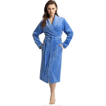Dámský župan Dámský župan Luna 371 Velour M-2XL Modrá L