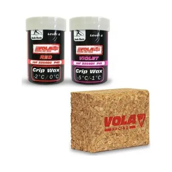 Lyžařský vosk VOLA 2 Pack (P41 fialový + P42 červený + přírodní korek)