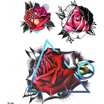 Odstranitelné tetování Dočasné tetování TATTOO 3D SUPER KVALITA 20x15 RŮŽE