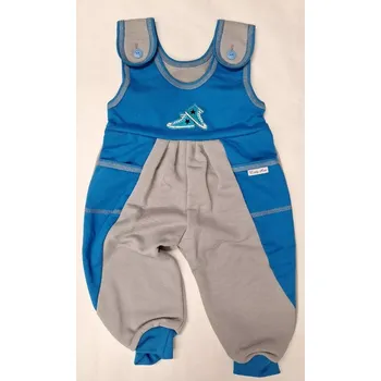 Tepláky se šlemi Klasik - 80 / šedá/modrá