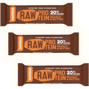 Tyčinka Bombus Raw Protein 20% multipack 3x50g arašídové máslo