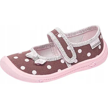 Dívčí oblečení Dívčí papuče s puntíky a 3D mašličkou, hnědá, Vi-Gga-Mi, velikost 34