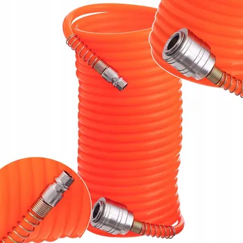 Příslušenství ke kompresoru Pneumatická spirálová hadice 10 m 5x8 mm s rychlospojkami, 8 bar, ke kompresoru