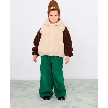 Dětská bunda Tinycottons COLOR BLOCK POLAR SHERPA HOODIE AW25.362 béžová 80X, vel. 152