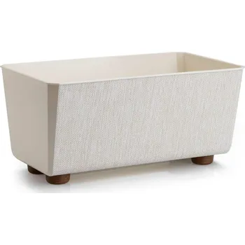 Květináč PLASTOVÝ KVĚTINÁČ SALVIA TX 28,5X17 CM KRÉMOVÁ