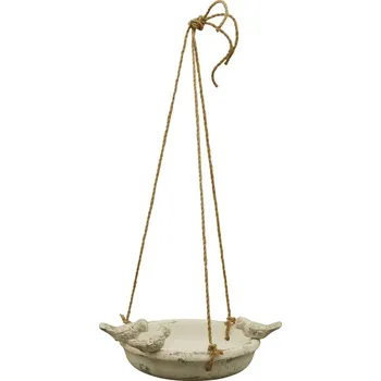 Zahradní dekorace Závěsné napajedlo pro ptáky Lydia, 32,5x28 cm, cement, béžová