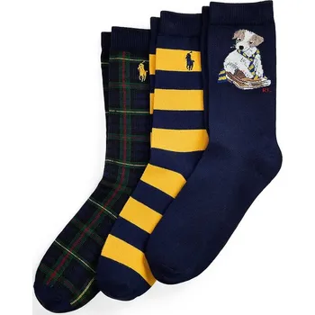 Dětské ponožky Polo Ralph Lauren 3-pack 444P03154001 námořnická modř 59X, vel. 32/35