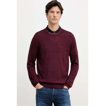 Pánský svetr Vlněný svetr Michael Kors pánský, vínová barva, CF560HW7AP 83X, vel. S