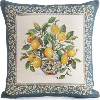 Povlak na polštářek GOBELÍNOVÝ DEKORAČNÍ POVLAK NA POLŠTÁŘ LEMON 45X45 CM VZOROVANÁ