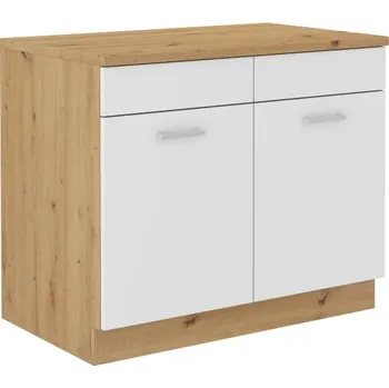 Koupelnový nábytek Spodní dvoudveřová skříňka 100 cm MARIA DUB ARTISAN / BÍLÝ MAT
