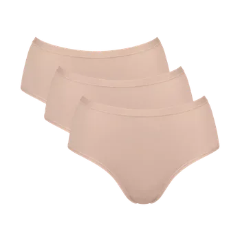 Kalhotky Dámské kalhotky GO Daily Cotton Midi 3P - BROWN - béžové 00LZ - SLOGGI BROWN XL