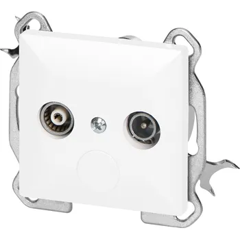 Elektrická zásuvka RTV koncová zásuvka 1,5 dB Pearl, 1,5 dBt, GAP-P/K, bílá