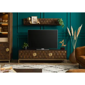 Televizní stolek TV stolek mango 180x45x50 hnědá olejovaná DIAMOND