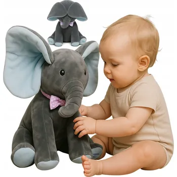 plyšák PLYŠOVÁ HRAČKA hrající SLŮNĚ zpívající, hýbe ušima Modrá