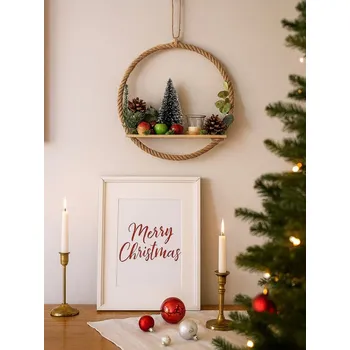 Vánoční dekorace Sinsay - Vánoční dekorativní věnec s vánočním stromkem - hnědá - 867FP-88X - 867FP-88X-ONE