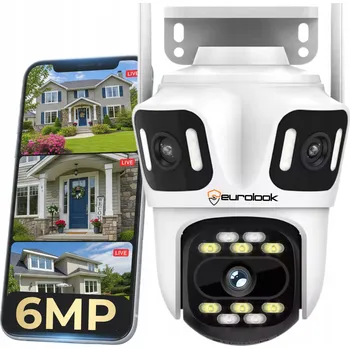 IP kamera OTOČNÁ VENKOVNÍ WIFI KAMERA 6MPX SMART IP S TROJITÝM OBJEKTIVEM, DETEKCÍ POHYBU, ALARMEM A AUDIO