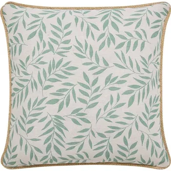 Polštář Blancheporte Polštářek s rostlinným vzorem a jutovým lemem šalvějová