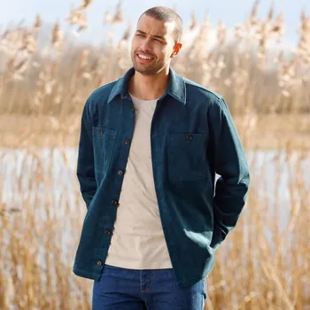 Pánská košile Blancheporte Manšestrová svrchní košile modrá 45/46