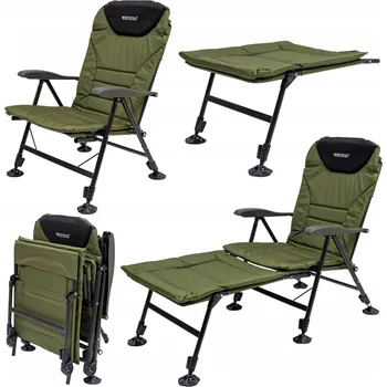 rybářské křeslo Židlička Mistrall Křeslo S Podnožkou zelené