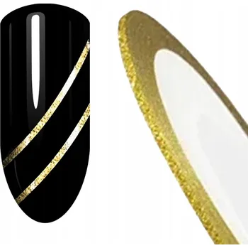 Nitková páska na zdobení nehtů, samolepící páska na nehty, zlatá