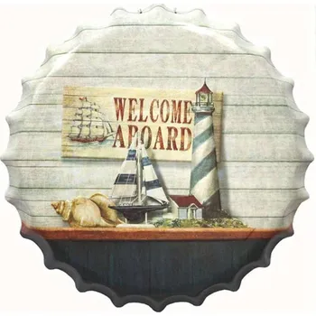 Plechová cedule Cedule 35x35cm víko Welcome a Board