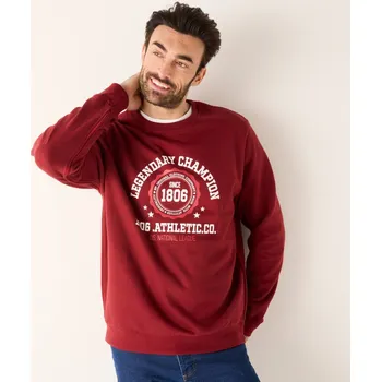 Pánská mikina Blancheporte Mikina s kulatým výstřihem a zipem na boku červená 117/126 (XXL)