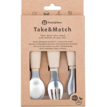 Příbor PETITE&MARS Sada příborů s nerezové oceli Take&Match Desert Sand 12m+