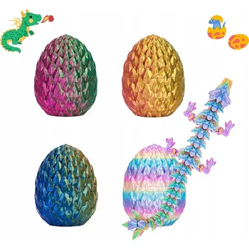 Velký POHYBLIVÝ KŘIŠŤÁLOVÝ DRAK Vejce S DRAKEM Figurka KREATIVNÍ HRAČKA