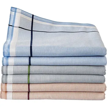 Utěrka Blancheporte Sada 12 kostkovaných kapesníků bílá/modrá