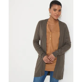 Dámské oblečení Blancheporte Dlouhý kardigan bez zapínání khaki 38/40