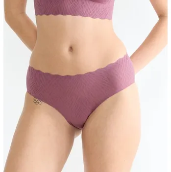 Kalhotky Blancheporte Vysoké kalhotky z ažurového úpletu Zéro Feel Bliss růžové dřevo L