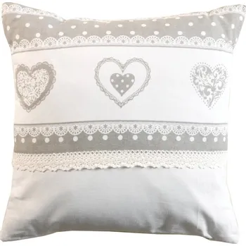 Polštář Blancheporte Polštářek s potiskem srdce bílá/šedá