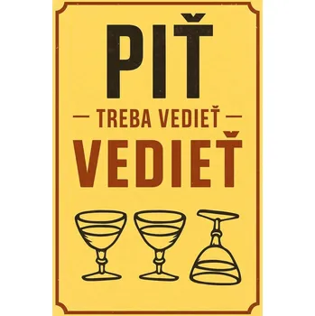 Plechová cedule Cedule 30cm x 20cm Piť treba vedieť