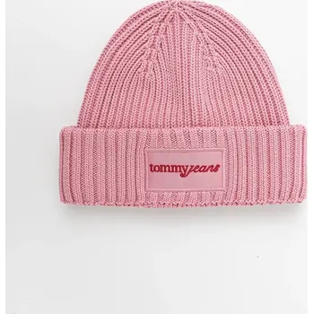Čepice Bavlněná čepice Tommy Jeans AW0AW17909 růžová 30X, vel. ONE SIZE