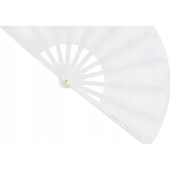 Karnevalový doplněk Velký skládací vějíř pro vizážistky [Barva Bílá]