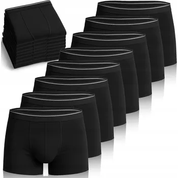 Boxerky PÁNSKÉ SLIM-FIT BOXERKY ČERNÉ BAVLNĚNÉ SADA 8 KUSŮ KLASICKÉ *XXL