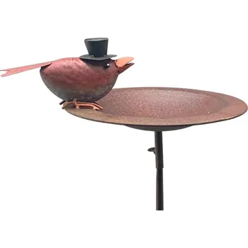 Zahradní dekorace Zapichovací napajedlo pro ptáky Keira, 114x30 cm, kov, měděná