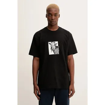 Bavlněné tričko Dickies pánské, černá barva, s potiskem, DK0A8672 99X, vel. S