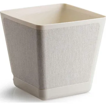 Květináč PLASTOVÝ KVĚTINÁČ PILEA TX 30X30 CM KRÉMOVÁ