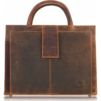Kabelka Paolo Peruzzi kabelka z pravé kůže hnědá