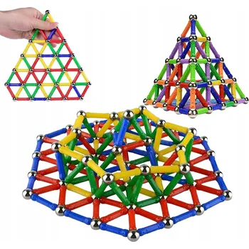 ostatní stavebnice SADA 206 STAVEBNICE MAGNETICKÝCH STAVEBNÍCH VZDĚLÁVACÍCH BLOKU A TYČINEK